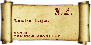 Mandler Lajos névjegykártya